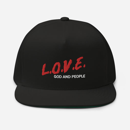 Love...God and People Flat Bill Cap